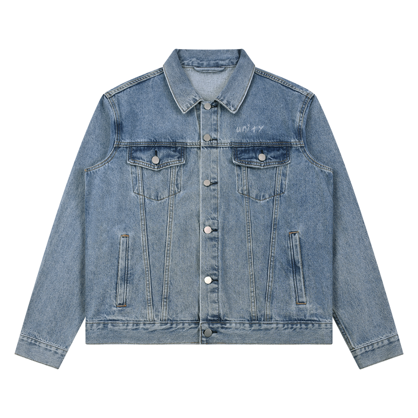 Unisex Vintage Wash Denim Jacket