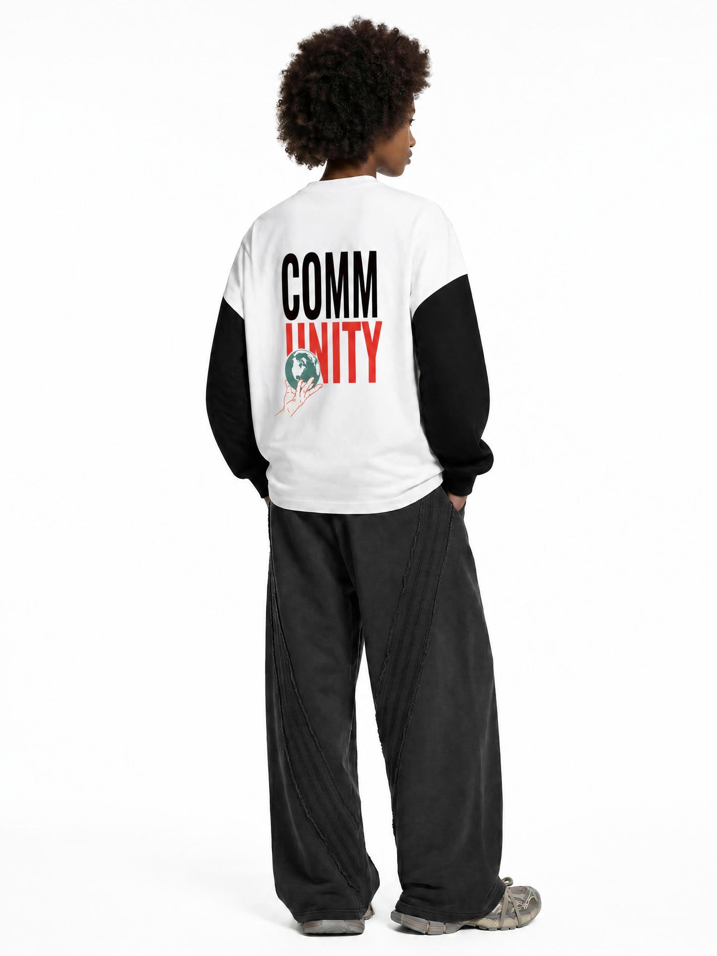 Layered Contrast Sleeve Cotton T-Shirt