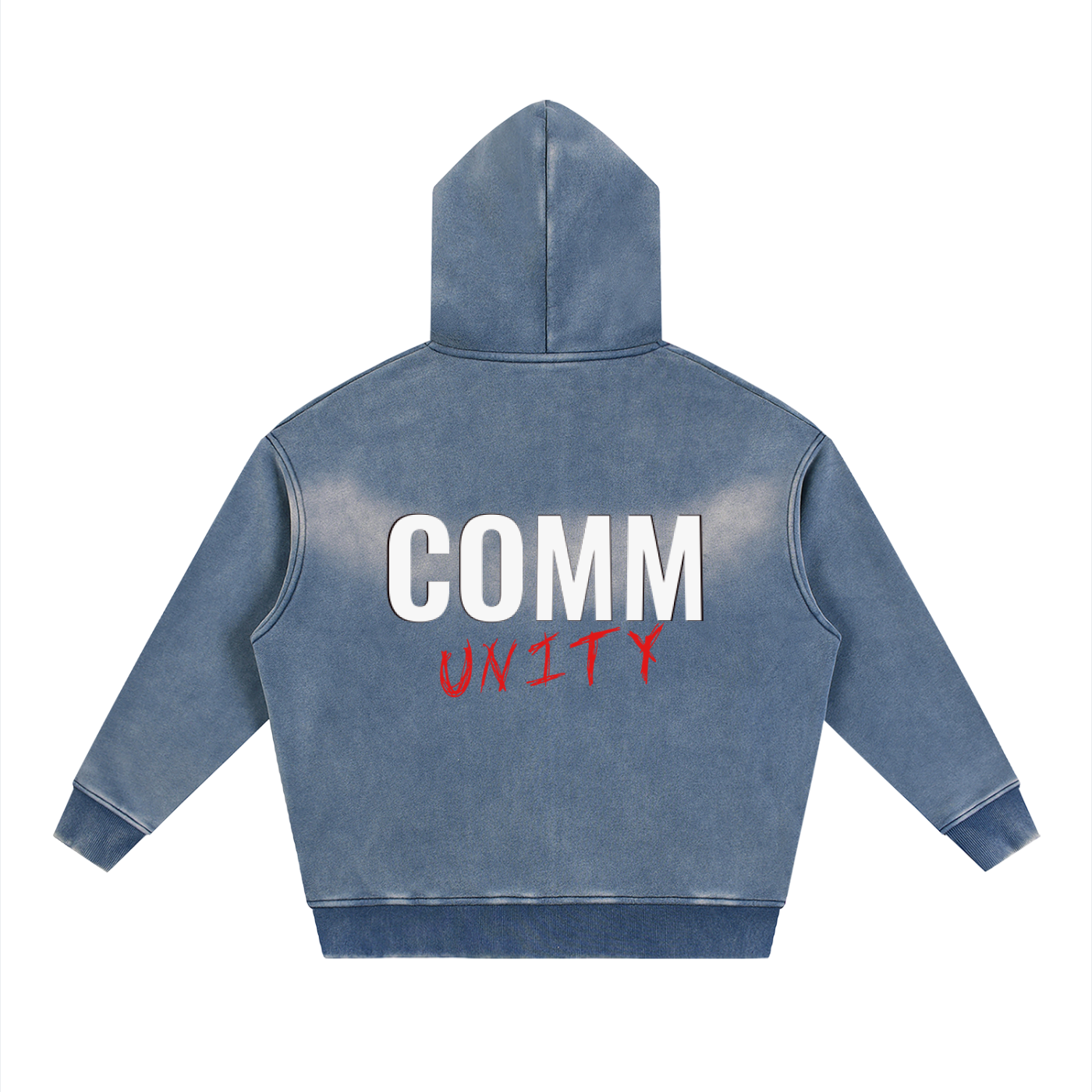 Sunfade Two-way Zipper Boxy Fleece Hoodie