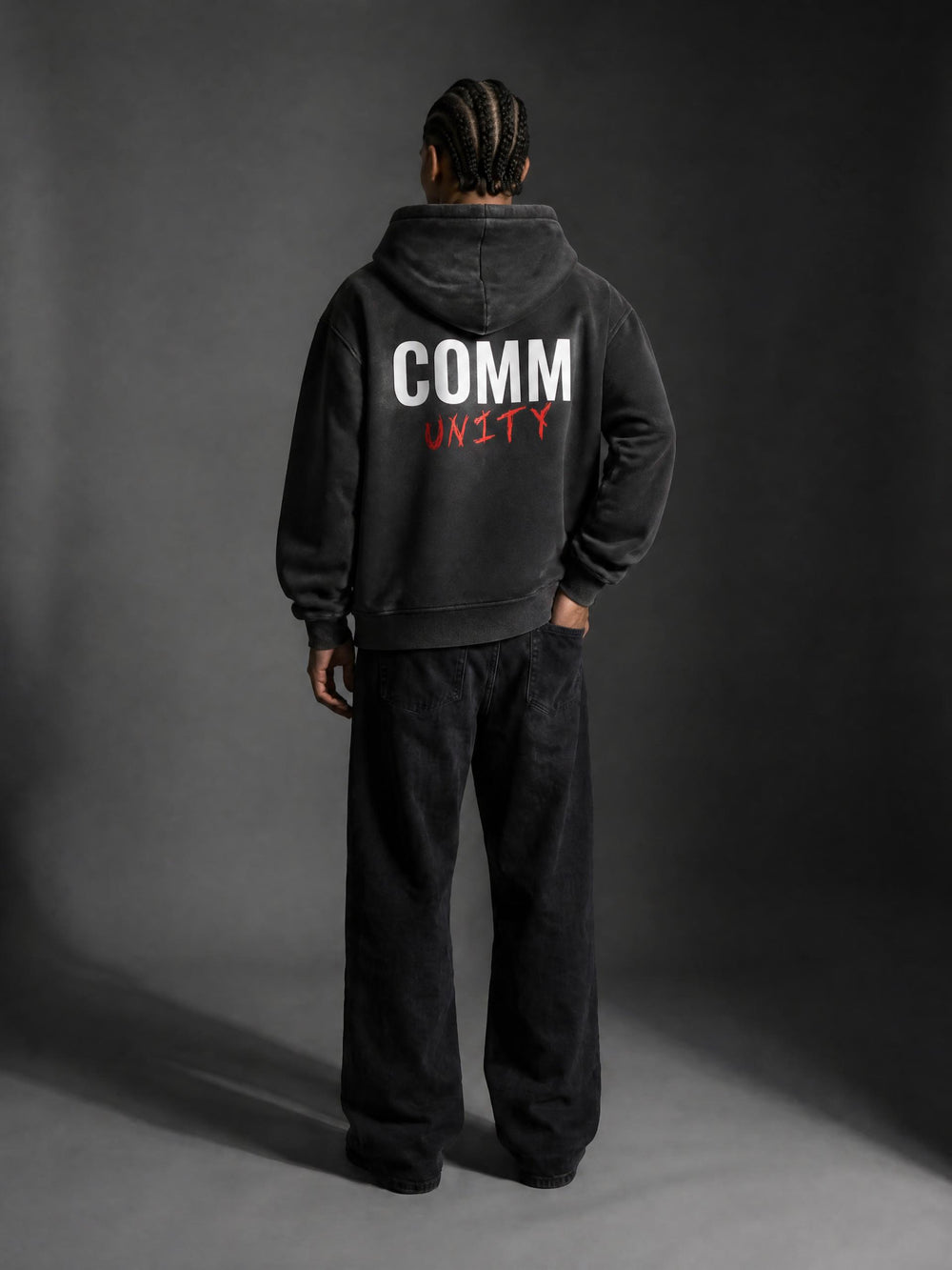 Sunfade Two-way Zipper Boxy Fleece Hoodie