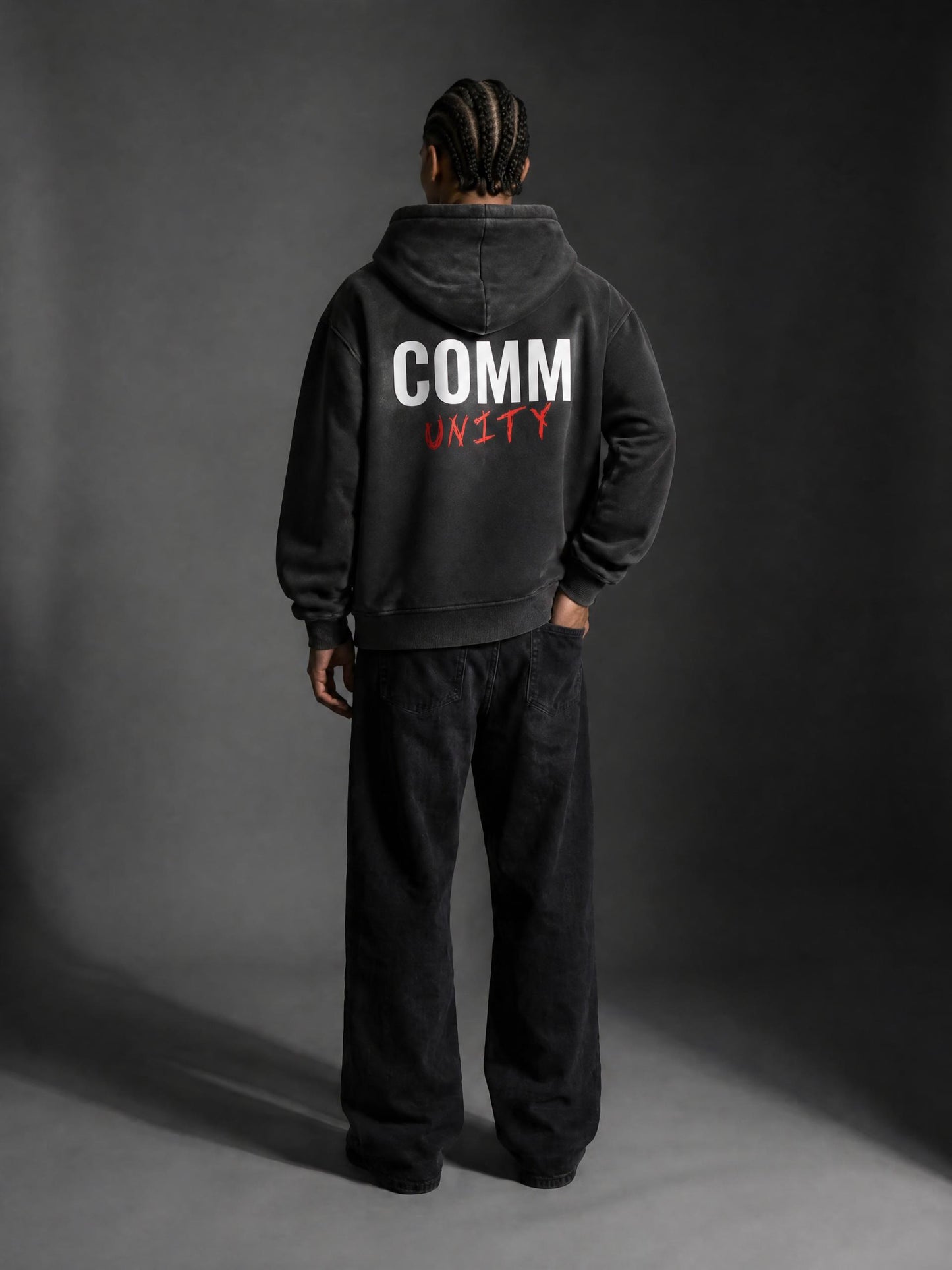 Sunfade Two-way Zipper Boxy Fleece Hoodie