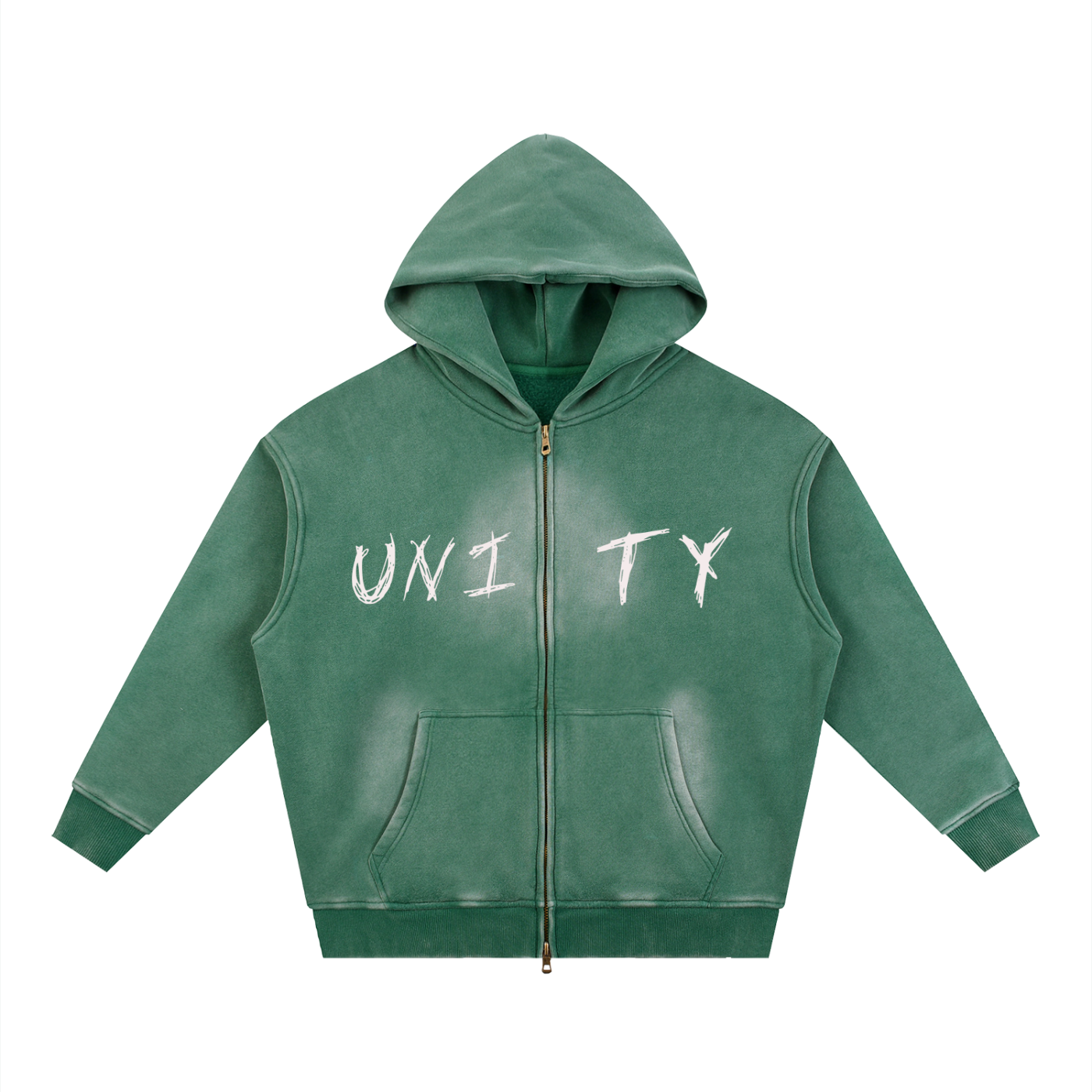 Sunfade Two-way Zipper Boxy Fleece Hoodie