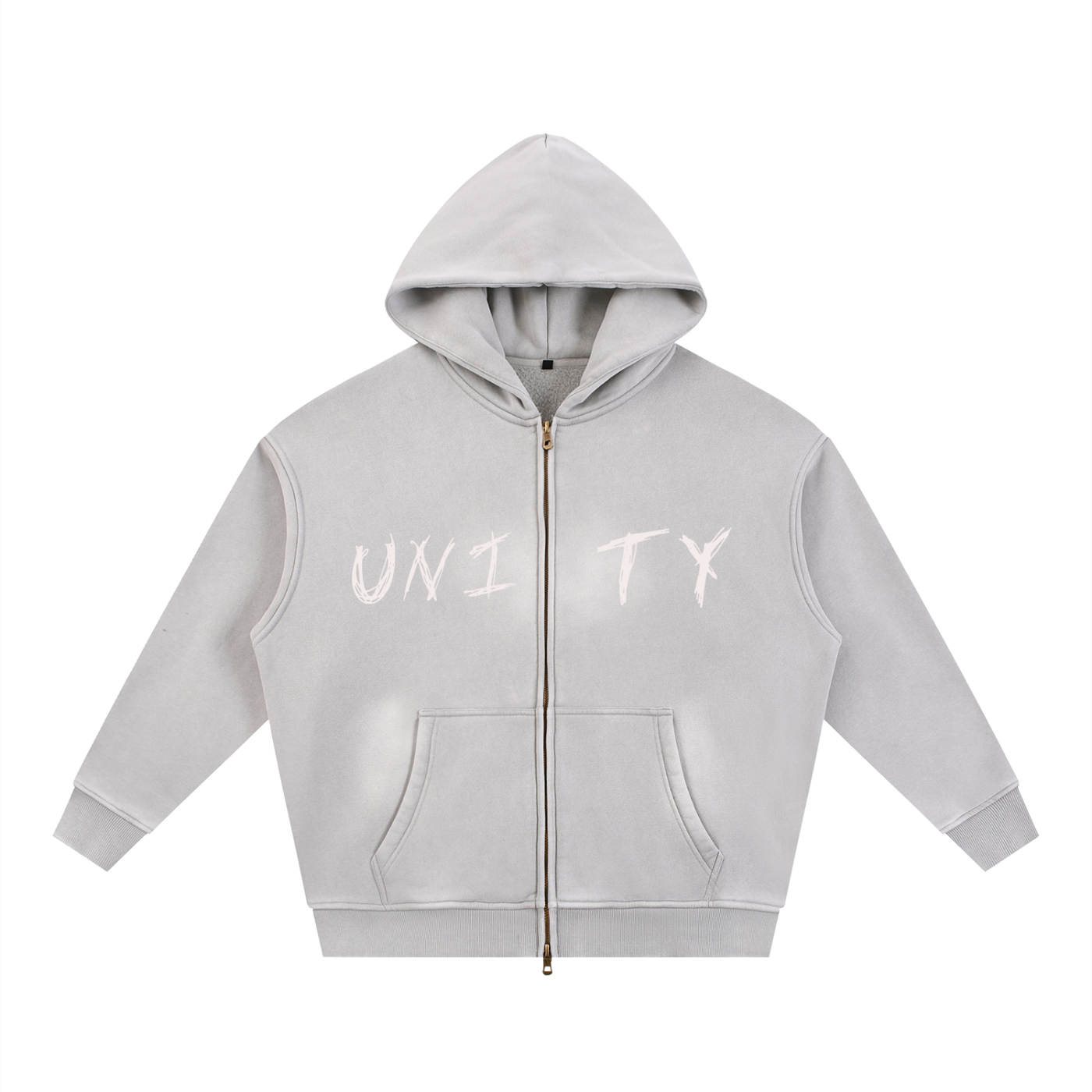 Sunfade Two-way Zipper Boxy Fleece Hoodie
